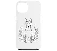 Line Art Basenji Minimalist Barkless Dog Coque pour iPhone 13