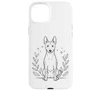 Line Art Basenji Minimalist Barkless Dog Coque pour iPhone 15 Plus