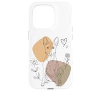 Line Art Basenji Minimalist Barkless Dog Coque pour iPhone 15 Pro