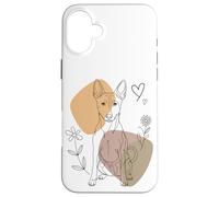 Line Art Basenji Minimalist Barkless Dog Coque pour iPhone 16 Plus
