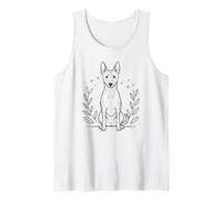 Line Art Basenji Minimalist Barkless Dog Débardeur