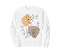 Line Art Basenji Minimalist Barkless Dog Sweatshirt