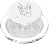 Line Art Belgian Malinois Berger Belge PopSockets PopGrip pour MagSafe