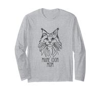 Line Art Best Cat Mom Maine Coon Cat Manche Longue