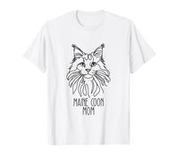 Line Art Best Cat Mom Maine Coon Cat T-Shirt