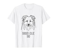 Line Art Best Dog Dad Men Border Collie T-Shirt