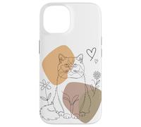 Line Art British Longhair Cat Minimalist Highland Straight Coque pour iPhone 14