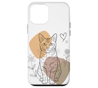 Line Art Cheetoh Cat Minimalist Coque pour iPhone 12 Mini