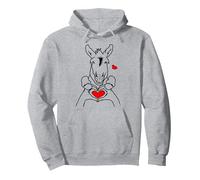 Line Art Donkey Lover Donkeys Farmer Sweat à Capuche, Unisexe pour Adultes, Gris Chiné, S