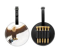 Line Art Eagle Sac de rangement pour tees de golf Noir Facile à transporter et plus efficace pour jouer au golf