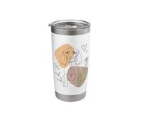 Line Art English Springer Spaniel Minimalist Gobelet isotherme en acier inoxydable double paroi