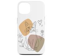 Line Art European Burmese Cat Minimalist Coque pour iPhone 13