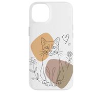 Line Art European Burmese Cat Minimalist Coque pour iPhone 14 Plus