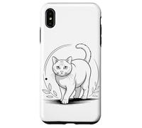Line Art European Burmese Cat Minimalist Coque pour iPhone XS Max