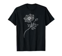 Line Art Fleur D'Anémone T-Shirt