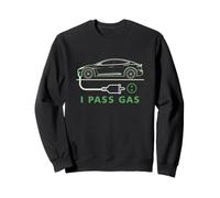 Line Art I Pass Gas Electric Car I Love Evs Véhicule électrique Sweatshirt