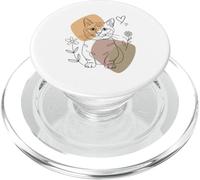 Line Art Munchkin Cat Minimalist Sausage Cat PopSockets PopGrip pour MagSafe