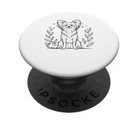 Line Art Papillon Dog Minimalist Continental Toy Spaniel PopSockets PopGrip Adhésif