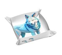 Line Art Plateau de rangement en cuir avec motif loup pour porte-clés, pièces de monnaie, montres, boucles d'oreilles et autres accessoires, indispensable pour la maison