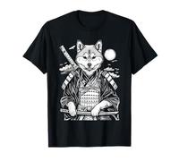 Line Art Shiba Inu Samourai Samourai Loup T-Shirt