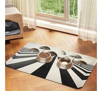 Line Art Tapis d'alimentation pour chien et chat - En cuir absorbant - Imperméable - Pas de taches - Séchage rapide - Antidérapant - 60 x 40 cm