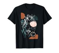 Line Art Visage Art Abstrait One Line Minimal T-Shirt