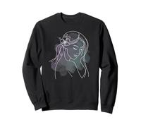 Line Art Visage Femme Abstrait Aquarelle Minimaliste Esthet Sweatshirt
