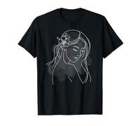 Line Art Visage Femme Abstrait Aquarelle Minimaliste Esthet T-Shirt