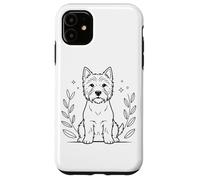 Line Art West Highland White Terrier Minimalist Westie Coque pour iPhone 11