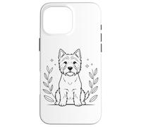 Line Art West Highland White Terrier Minimalist Westie Coque pour iPhone 16 Pro Max