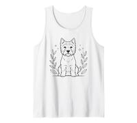 Line Art West Highland White Terrier Minimalist Westie Débardeur