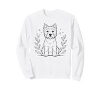 Line Art West Highland White Terrier Minimalist Westie Sweatshirt