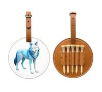 Line Art Wolf Sac de rangement pour tee de golf facile à transporter et plus efficace pour jouer au golf Marron