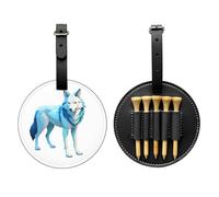 Line Art Wolf Sac de rangement pour tees de golf Noir Facile à transporter et plus efficace pour jouer au golf