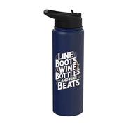 Line Boots Bouteilles de vin Fine Beats Funny Line Dancing Stainless Steel Insulated Water Bottle