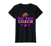 Line Dance Coach Filles T-Shirt Graphique avec Valeur, Femme, Noir, L