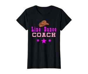 Line Dance Coach Filles T-Shirt Graphique avec Valeur, Femme, Noir, M