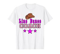 Line Dance Coach Filles T-Shirt Graphique avec Valeur, Homme, Blanc, L