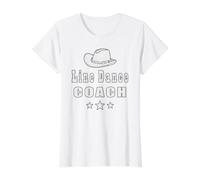 Line Dance Coach T-Shirt Graphique avec Valeur, Femme, Blanc, S