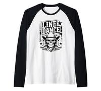 Line Dance Crâne Cowboy - Style Western Country Manche Raglan