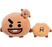 Line Friends BT21, 20 cm Doudou modèle SHOOKY avec petit compagnon ultra doux, brun