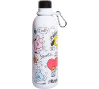 Line Friends BT21, bouteille isotherme de 500ml en acier inoxydable à double paroi, blanc / noir