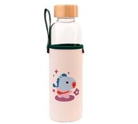 Line Friends BT21 Gourde en Verre 500ml Réutilisable Motif MANG avec Étui
