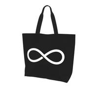 Line Infinity Sign Grand sac fourre-tout à bandoulière pour femme, sac de courses léger et imperméable, réutilisable avec poche intérieure pour le travail et les voyages