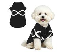 Line Infinity Sign M Chemise hawaïenne pour petits chiens - Tenue de plage d'été pour chiot - Doux et respirant - Avec boutons