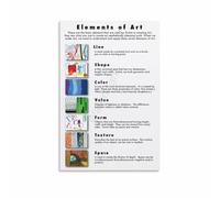 Line Shape Color Texture Value Space Form Poster Canvas Wall Hanging Visual Arts Learning Guide for Student Artist Room