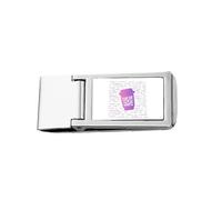 Line Tasse à café Couleur Art Déco Mode Fine Pince à billets en acier inoxydable Portefeuille de poche