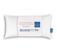 LINEA by Böhmerwald - Cosy - Oreiller Souple 3 Compartiments (Intérieur 100% Plumes, Extérieurs 90% Duvet/10% Plumes), 40 x 80 cm, Convient aux Allergiques, Lavable à 60 °C, Fabriqué en Allemagne