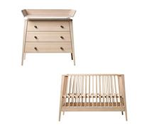 Linea by Leander Commode à langer en hêtre + lit bébé sans matelas