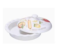 Linea Goloserie Tortiera Con Coperchio D.27cm La Porcellana Bianca